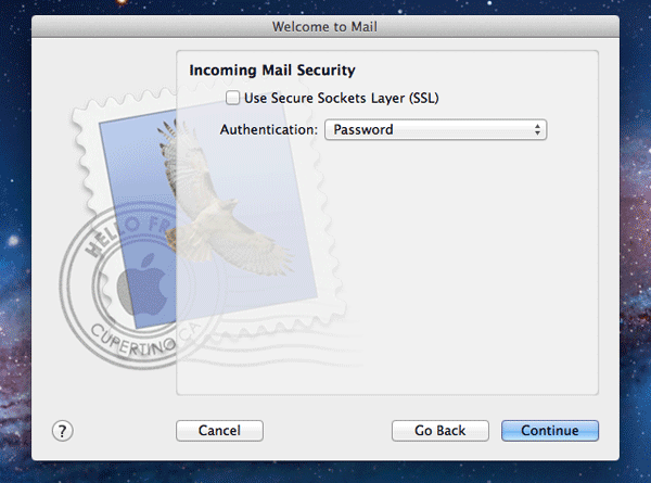 Incoming mail security settings for Mac Mail
