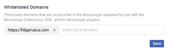 Add your domain to Facebook messenger platform