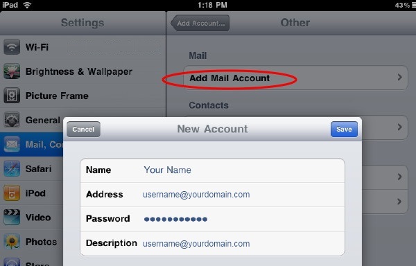 iPad New Account