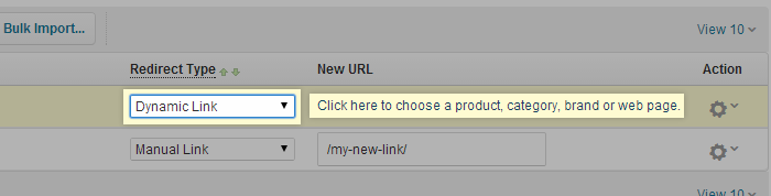 Dynamic link Redirect Type.